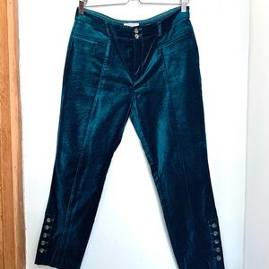 Green velvet Anthropologie Pants